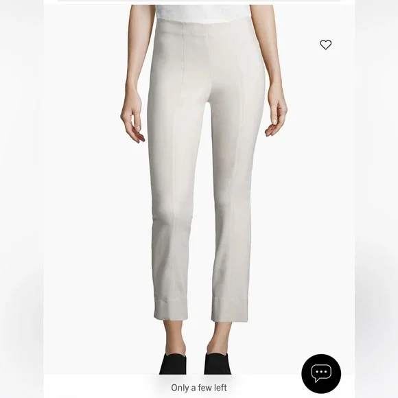 Vince stitch front seam ponte legging pants split hem Gesso light grey Medium - Picture 3 of 16